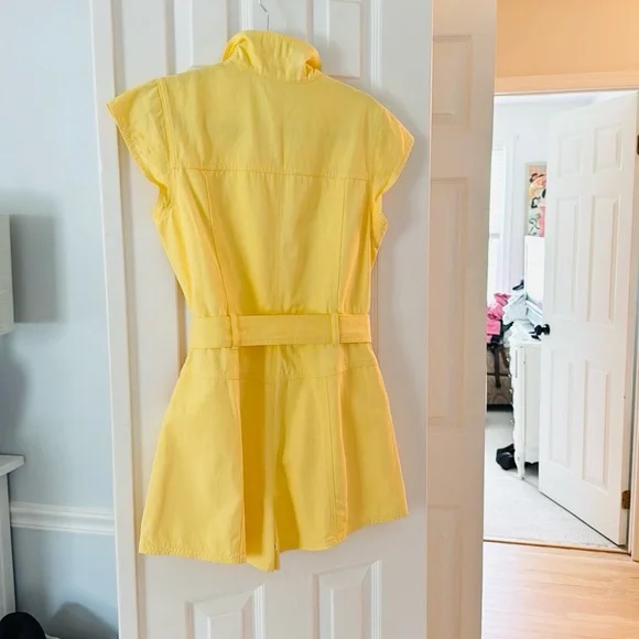 MINKPINK Ayla Scalloped Playsuit-Pineapple - Picture 3 of 7